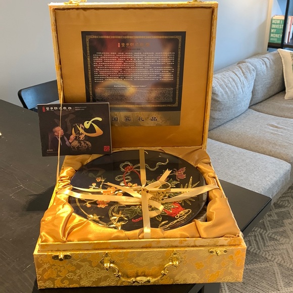 Traditional Xiamen decorative gold plate - Picture 1 of 5